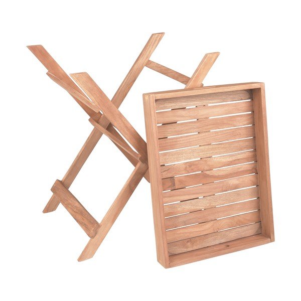 Záhradný odkladací stolík z tíkového dreva 29x39 cm Bacan – Garden Pleasure-image-2