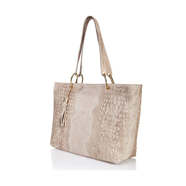 Hnedosivá kožená kabelka Massimo Castelli Ravenna-image-3