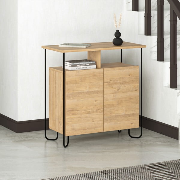 Skrinka v dekore duba v prírodnej farbe 80x80 cm Dilly – Marckeric-image-1