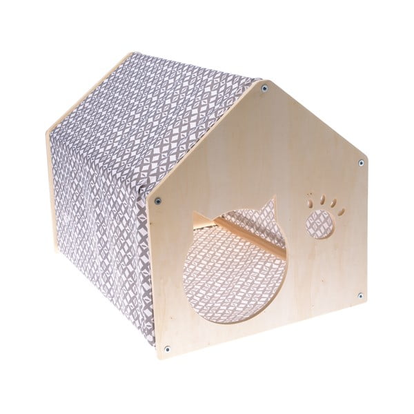 Bavlnená búdka pre mačku v sivo-prírodnej farbe 38x51.5 cm – Dakls