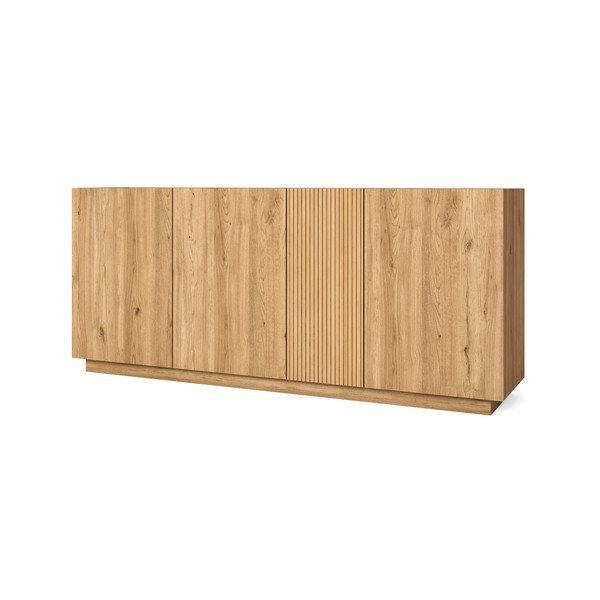 Nízka komoda v dekore duba v prírodnej farbe 181x78 cm Rayana – Marckeric-image-3