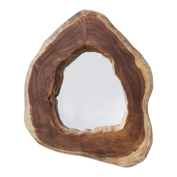 Nástenné zrkadlo z teakového dreva Kare Design Root, Ø 40 cm