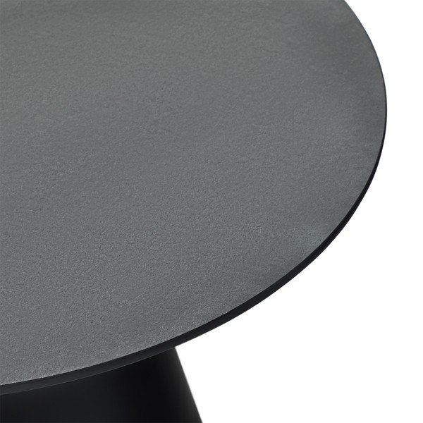 Konferenčný stolík v tmavosivej a čiernej farbe s doskou v dekore mramoru ø 80 cm Tango – Furnhouse-image-1