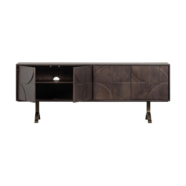 Tmavohnedý TV stolík z mangového dreva 180x70x40 cm Draw – WOOOD-image-2