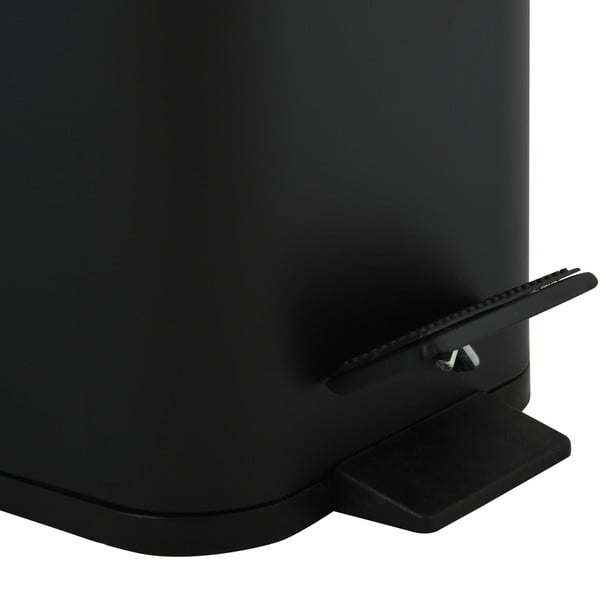 Matne čierny nášľapný oceľový odpadkový kôš 5 l Erik – Spirella-image-4