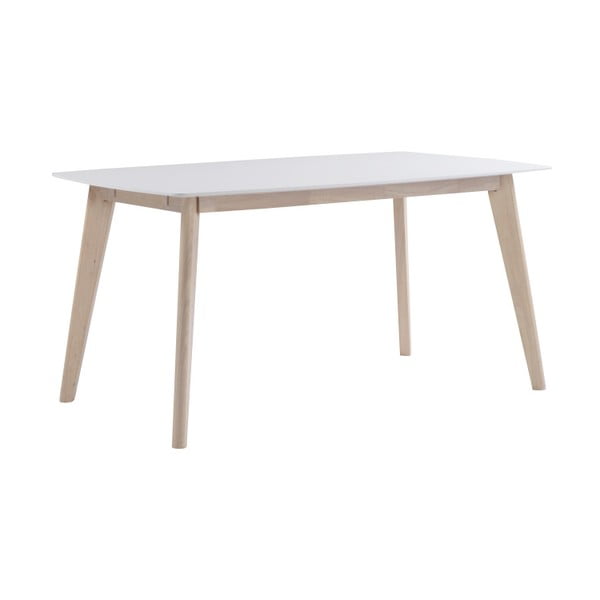 Biely jedálenský stôl s matne lakovanými nohami Rowico Sylph, dĺžka 150 cm