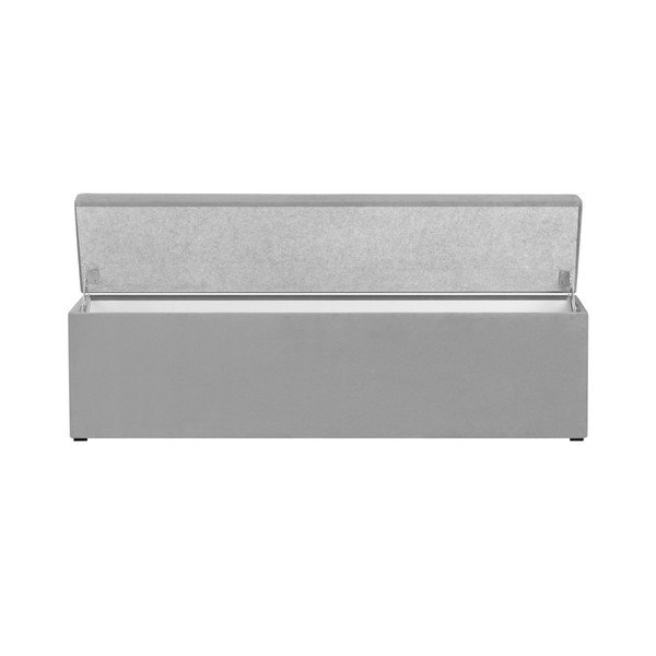 Sivý otoman k posteli s úložným priestorom Kooko Home Manna, 47 × 180 cm-image-4