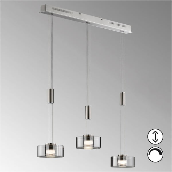 Kovové LED stmievateľné závesné svietidlo v striebornej farbe Lavin – Fischer & Honsel-image-1