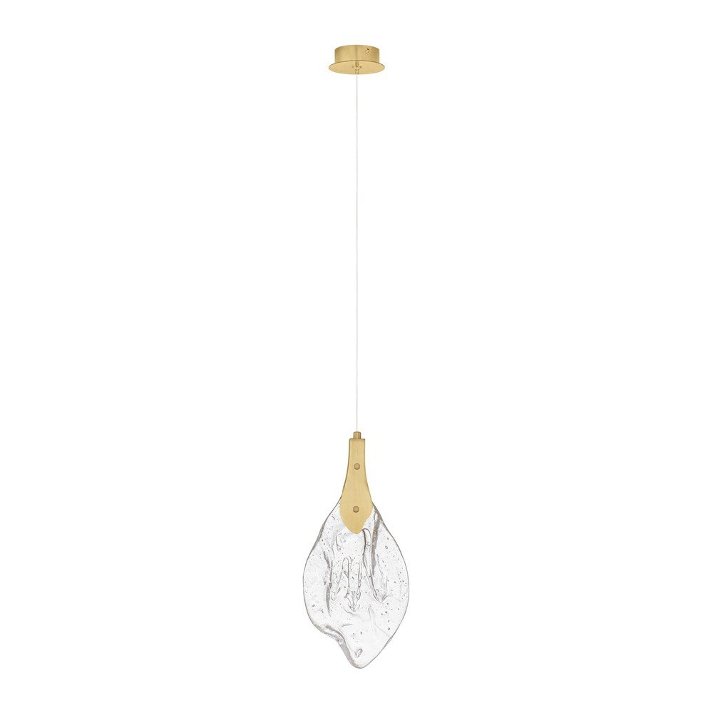 Oceľové LED závesné svietidlo so stmievačom v zlatej farbe so skleneným tienidlom ø 17,5 cm Bellina – Nova Luce