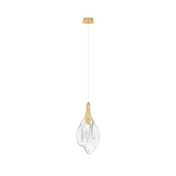 Oceľové LED závesné svietidlo so stmievačom v zlatej farbe so skleneným tienidlom ø 17,5 cm Bellina – Nova Luce