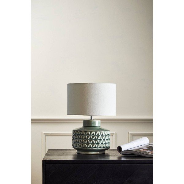 Sivá/béžová keramická stolová lampa (výška  35 cm) Monica – Jotex-image-4