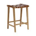 Barová stolička z imitácie kože v prírodnej farbe (výška sedadla 67 cm) Calixta – Kave Home