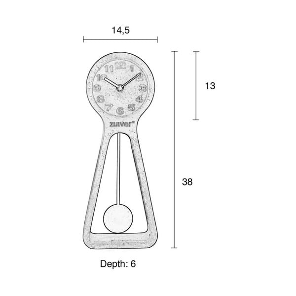 Sivé betónové stolové hodiny Zuiver Pendulum-image-1