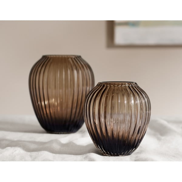 Hnedá sklenená váza Kähler Design Hammershøi, výška 14 cm-image-2
