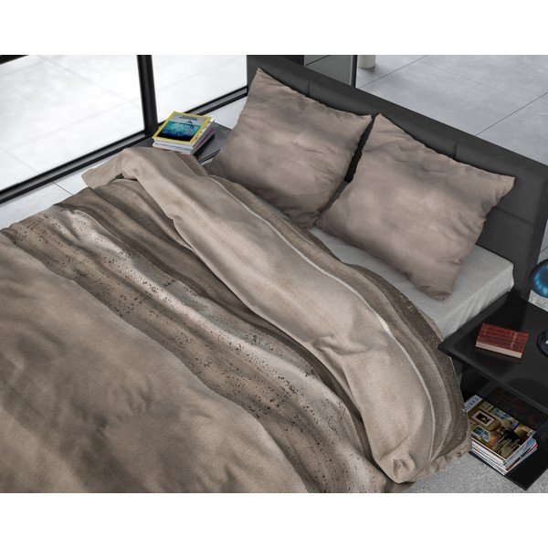 Hnedé flanelové obliečky na jednolôžko Sleeptime Marcus Taupe, 140 x 220 cm-image-1