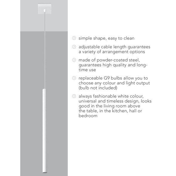 Biele závesné svietidlo Sollux Fideus Single-image-4