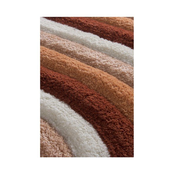 Oranžovo-biela kúpeľňová predložka Waves Trismo, 100 × 60 cm-image-2