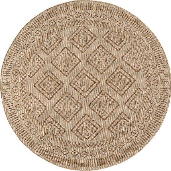 Béžový okrúhly vnútorný a vonkajší koberec ø 160 cm Mira 1452 – Ayyildiz Carpets