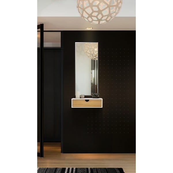 Biely/prírodný nočný stolík v dekore duba Farsta - Woodman-image-1