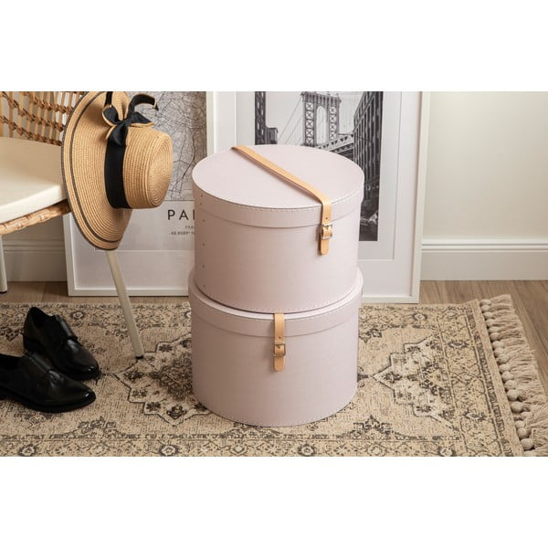 Svetloružové kartónové úložné boxy v súprave 2 ks s vekom ø 37,5x25 cm Rut Restore Paper Laminate – Bigso-image-1