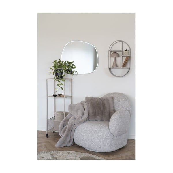 Svetlosivé kreslo z textílie buklé Messina – House Nordic-image-4