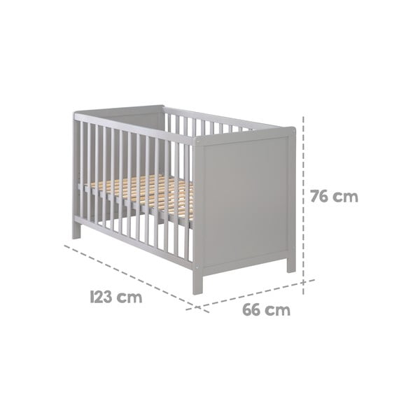 Sivá/taupe postieľka 60x120 cm Hamburg – Roba-image-4