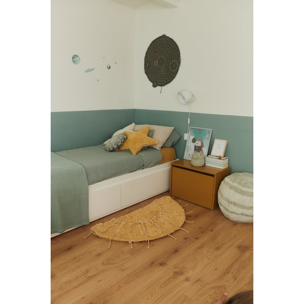 Prateľný ručne tkaný bavlnený okrúhly koberec v horčicovej farbe ø 100 cm Solar Multishape – Lorena Canals-image-1