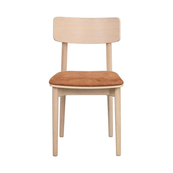 Jedálenská stolička z imitácie kože v koňakovohnedo-prírodnej farbe v súprave 2 ks Wolcott – Rowico-image-3