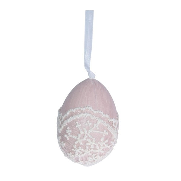 Ružová závesná dekorácia Ewax Egg Lace