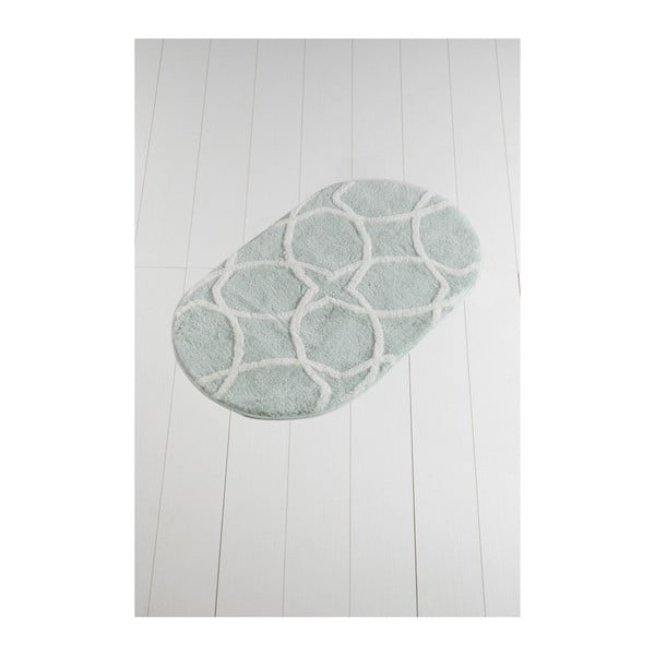Svetlozelená kúpeľňová predložka Confetti Bathmats Bonne Oval Mint, 60 x 100 cm
