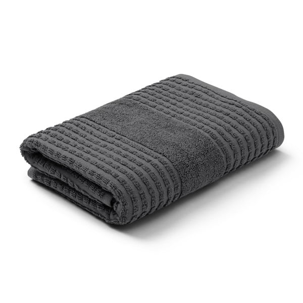 Tmavosivý froté uterák z Bio bavlny 50x100 cm Check – JUNA-image-2