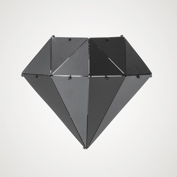 Čierna kovová závesná dekorácia vhodná aj do e×teriéru Geo Dimant