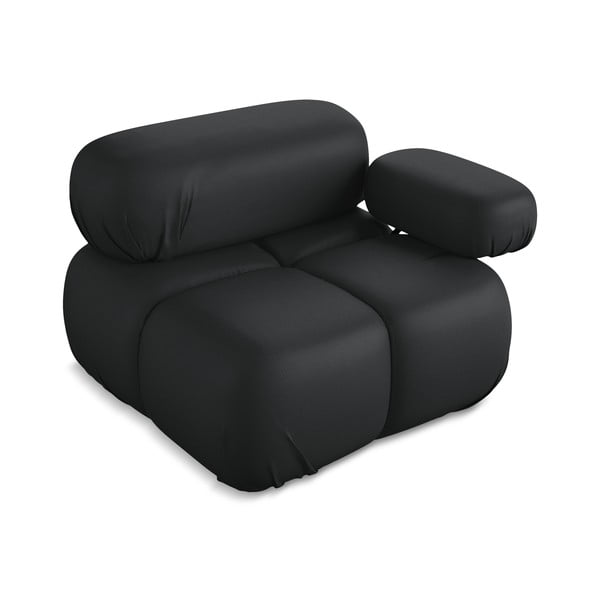 Čierny modul pohovky z imitácie kože (pravý roh) Lokua – Makamii-image-3