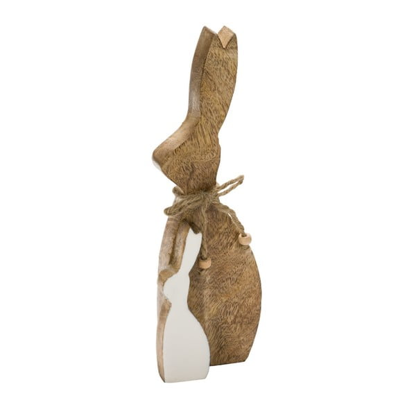 Malá drevená dekorácia s motívom dvoch zajacov Ego Dekor, 7 × 24 cm