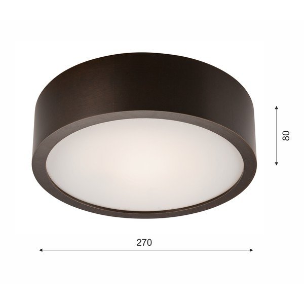 Tmavohnedé stropné svietidlo so skleneným tienidlom ø 27 cm Eveline – LAMKUR-image-4