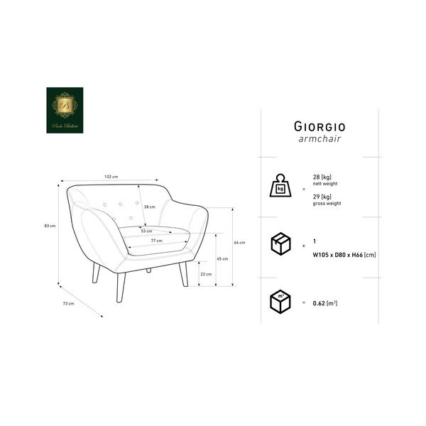 Zelené kreslo Mazzini Sofas Amelie-image-2