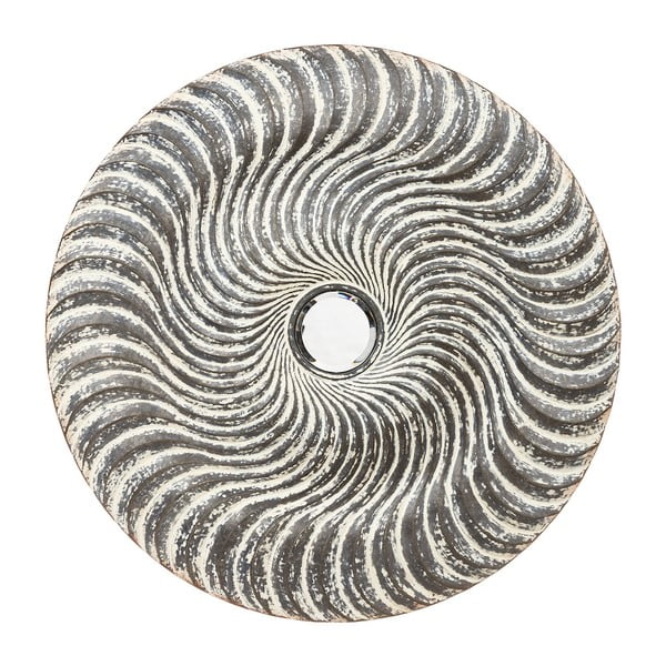 Sivá nástenná dekorácia so zrkadlom Ixia, ⌀ 58 cm
