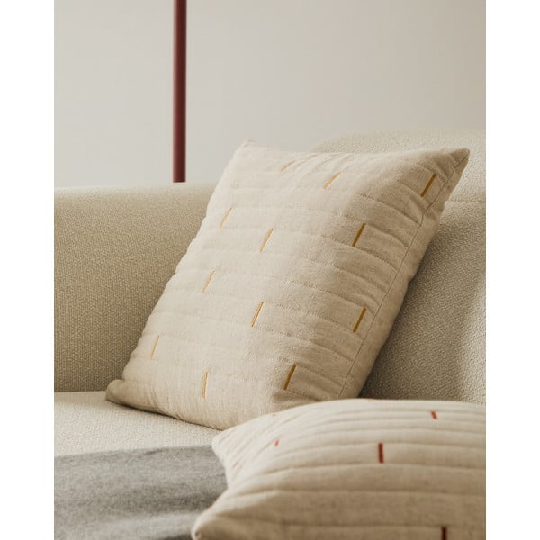 Obliečka na vankúš s prímesou ľanu 45x45 cm Blaina – Kave Home-image-1