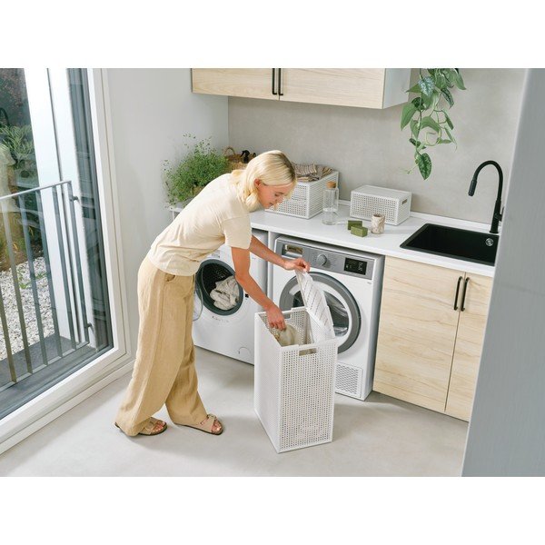 Krémovobiely kôš na bielizeň z recyklovaného plastu 60 l Kaya – Curver-image-1