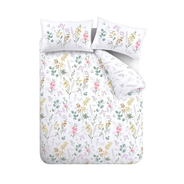 Biele obliečky na jednolôžko 135x200 cm Emilia Floral – Catherine Lansfield-image-2