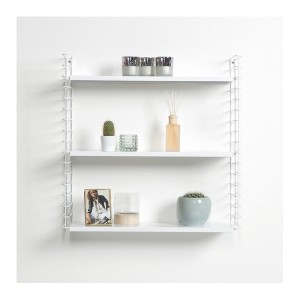 Trojposchodový regál s bielymi policami Metaltex Libro, šírka 70 cm-image-1