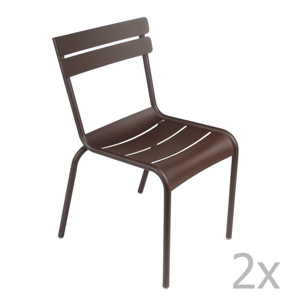 Sada 2 hnedých stoličiek Fermob Luxembourg