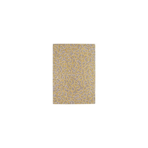 Vlnený koberec Squiggle Yellow, 160x230 cm