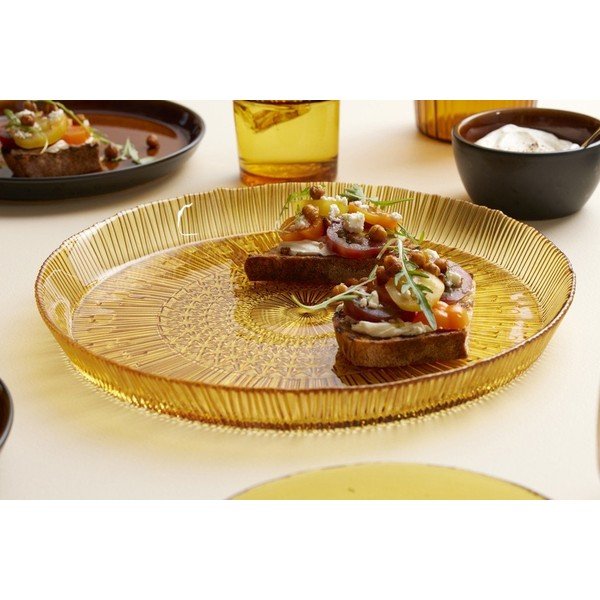 Oranžový sklenený servírovací tanier ø 30 cm Kusintha – Bitz-image-1