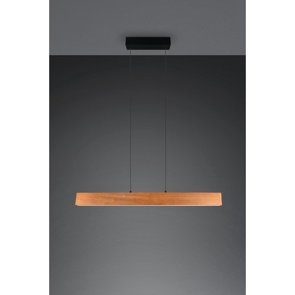 LED závesné svietidlo v prírodnej farbe s dreveným tienidlom Edgewood – Trio-image-2