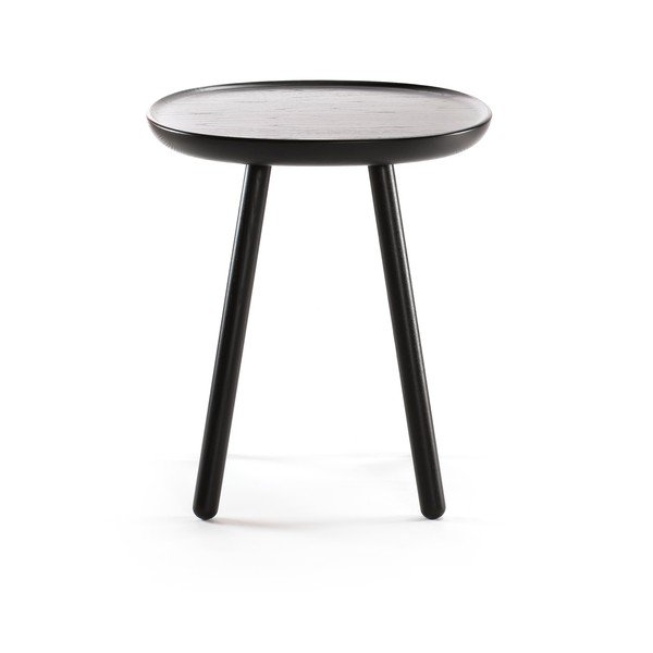 Čierny odkladací stolík z masívu EMKO Naïve, ø 45 cm-image-1