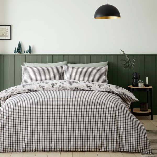 Béžové flanelové obliečky na jednolôžko 135x200 cm Alpine Vilage - Catherine Lansfield-image-2