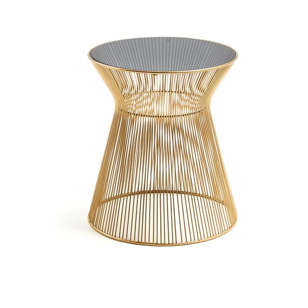 Okrúhly odkladací stolík so sklenenou doskou ø 40 cm Jolene – Kave Home