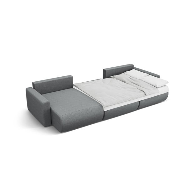 Sivá rozkladacia rohová pohovka s úložným priestorom (do "U") Belfast – Cosmopolitan Design-image-3