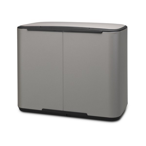 Svetlosivý nášľapný oceľový odpadkový kôš na triedený odpad 34 l Bo – Brabantia-image-3